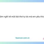 cảm nghĩ về một bài thơ tự do mà em yêu thích