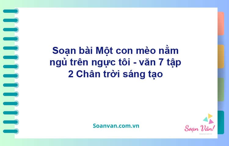 Soạn bài Một con mèo nằm ngủ trên ngực tôi | Chân trời sáng tạo Ngữ văn 7