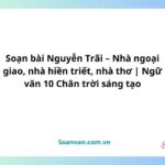 soạn bài nguyễn trãi – nhà ngoại giao, nhà hiền triết, nhà thơ văn 10 chân trời sáng tạo