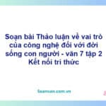 Soạn bài Thảo luận về vai trò của công nghệ với đời sống con người | Kết nối tri thức Ngữ văn 7