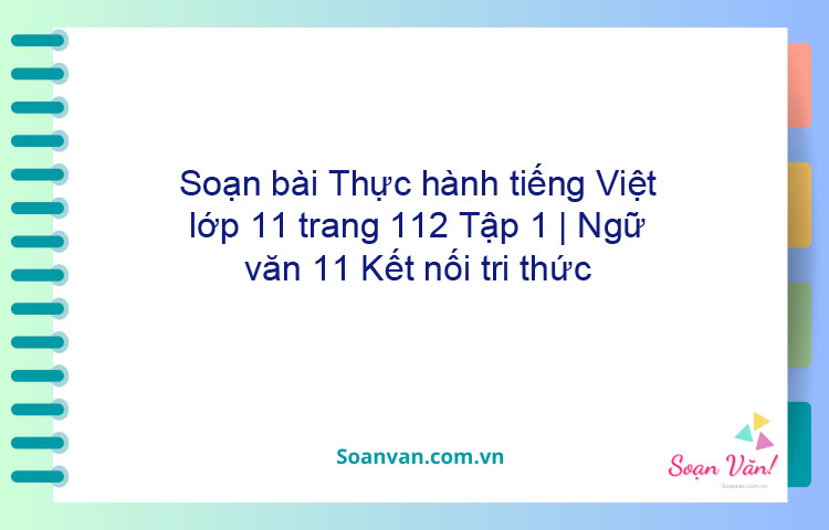 Soạn bài Thực hành tiếng Việt lớp 11 trang 112 Tập 1 | Ngữ văn 11 Kết nối tri thức