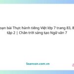 soạn bài thực hành tiếng việt lớp 7 trang 83, 84 tập 2 chân trời sáng tạo ngữ văn 7