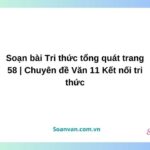 soạn bài tri thức tổng quát trang 58 chuyên đề văn 11 kết nối tri thức