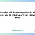 soạn bài viết báo cáo nghiên cứu về một vấn đề văn 10 kết nối tri thức