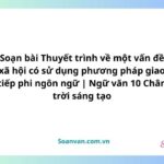 thuyết trình về một vấn đề xã hội có sử dụng phương pháp giao tiếp phi ngôn ngữ văn 10 chân trời sáng tạo