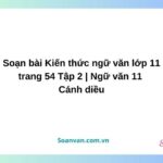 soạn bài kiến thức ngữ văn lớp 11 trang 54 tập 2 ngữ văn 11 cánh diều