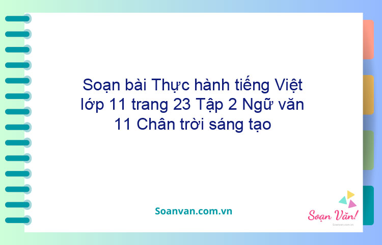 Soạn bài Thực hành tiếng Việt lớp 11 trang 23 Tập 2 Ngữ văn 11 Chân trời sáng tạo