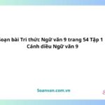 soạn bài tri thức ngữ văn 9 trang 54 tập 1 cánh diều ngữ văn 9