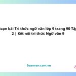 soạn bài tri thức ngữ văn lớp 9 trang 90 tập 2 kết nối tri thức ngữ văn 9