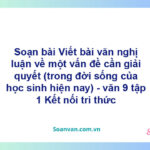 Soạn bài Viết bài văn nghị luận về một vấn đề cần giải quyết (trong đời sống của học sinh hiện nay) | Kết nối tri thức Ngữ văn 9