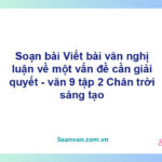 Soạn bài Viết bài văn nghị luận về một vấn đề cần giải quyết | Chân trời sáng tạo Ngữ văn 9