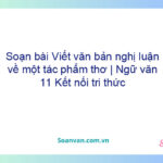 Soạn bài Viết văn bản nghị luận về một tác phẩm thơ | Ngữ văn 11 Kết nối tri thức