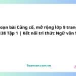 soạn bài củng cố, mở rộng lớp 9 trang 138 tập 1 kết nối tri thức ngữ văn 9