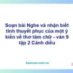 Soạn bài Nghe và nhận biết tính thuyết phục của một ý kiến về thơ tám chữ | Cánh diều Ngữ văn 9