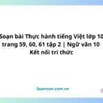 soạn bài thực hành tiếng việt lớp 10 trang 59, 60, 61 tập 2 ngữ văn 10 kết nối tri thức