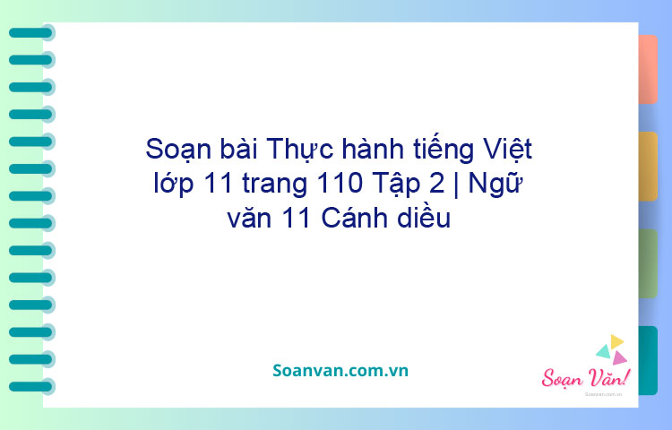 Soạn bài Thực hành tiếng Việt lớp 11 trang 110 Tập 2 | Ngữ văn 11 Cánh diều