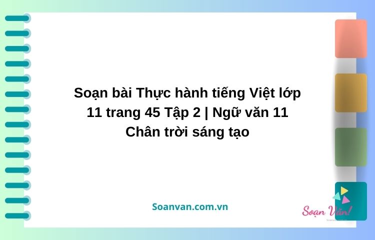 soạn bài thực hành tiếng việt lớp 11 trang 45 tập 2 ngữ văn 11 chân trời sáng tạo