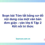 Soạn bài Tóm tắt bằng sơ đồ nội dung của một văn bản đơn giản – Kết nối tri thức văn 6