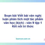 Soạn bài Viết bài văn nghị luận phân tích một tác phẩm văn học (kịch) | Kết nối tri thức Ngữ văn 9