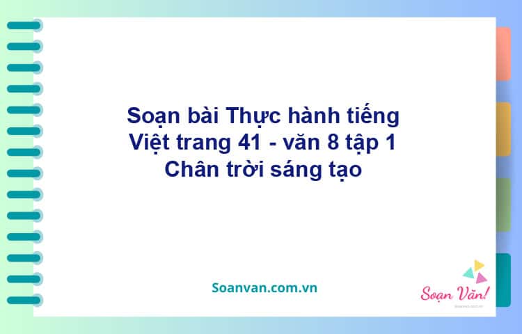 Soạn bài Thực hành tiếng Việt lớp 8 trang 41 Tập 1 | Chân trời sáng tạo Ngữ văn 8