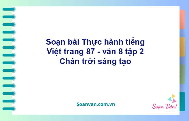 Soạn bài Thực hành tiếng Việt lớp 8 trang 87 tập 2 | Chân trời sáng tạo Ngữ văn 8