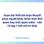 Soạn bài Viết bài luận thuyết phục người khác từ bỏ một thói quen hay một quan niệm | Ngữ văn 10 Cánh diều