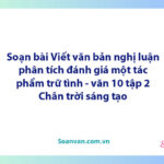 Soạn bài Viết văn bản nghị luận phân tích, đánh giá một tác phẩm trữ tình | Ngữ văn 10 Chân trời sáng tạo