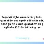 nghe và nắm bắt ý kiến, quan điểm của người nói nhận xét đánh giá về ý kiến, quan điểm đó