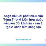 Soạn bài Bài phát biểu của Tổng Thư kí Liên hợp quốc về biến đổi khí hậu | Chân trời sáng tạo Ngữ văn 9