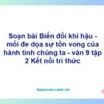 Soạn bài Biến đổi khí hậu - mối đe dọa sự tồn vong của hành tinh chúng ta | Kết nối tri thức Ngữ văn 9