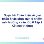 Soạn bài Thảo luận về giải pháp khắc phục nạn ô nhiễm môi trường – Kết nối tri thức Văn 6