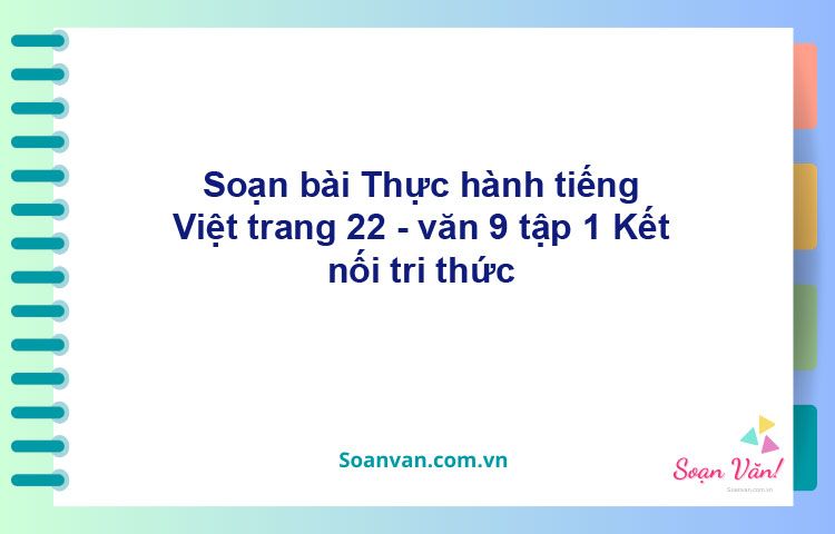 Soạn bài Thực hành tiếng Việt lớp 9 trang 22 Tập 1