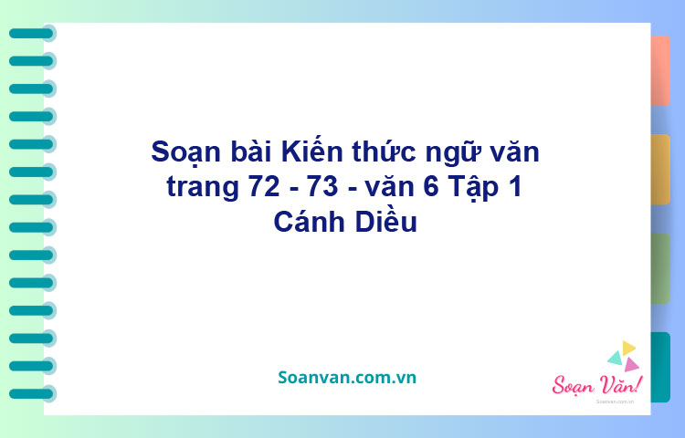 Soạn bài Kiến thức ngữ văn trang 72 - 73 – Cánh diều Văn 6 tập 1