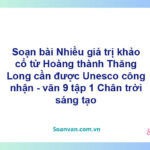 Soạn bài Nhiều giá trị khảo cổ từ Hoàng thành Thăng Long cần được UNESCO công nhận | Chân trời sáng tạo Ngữ văn 9