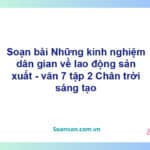 Soạn bài Những kinh nghiệm dân gian về lao động sản xuất | Chân trời sáng tạo Ngữ văn 7