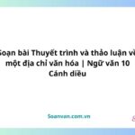 soạn bài thuyết trình và thảo luận về một địa chỉ văn hóa ngữ văn 10 cánh diều