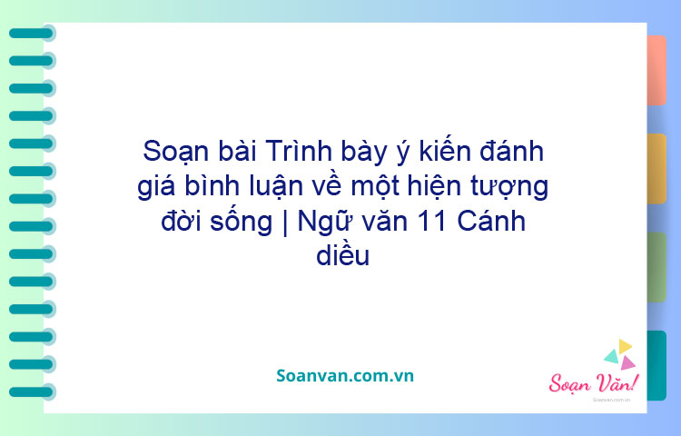 Soạn bài Trình bày ý kiến đánh giá, bình luận về một hiện tượng đời sống | Ngữ văn 11 Cánh diều