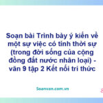 Soạn bài Trình bày ý kiến về một sự việc có tính thời sự (trong đời sống của cộng đồng, đất nước, nhân loại)