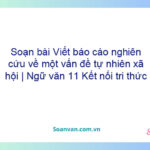 Soạn bài Viết báo cáo nghiên cứu về một vấn đề tự nhiên, xã hội | Ngữ văn 11 Kết nối tri thức