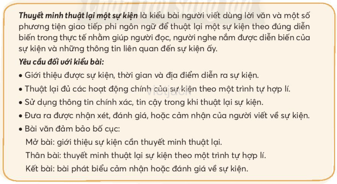 Viết văn bản thuyết minh thuật lại một sự kiện