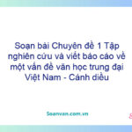 Soạn bài Chuyên đề 1: Tập nghiên cứu và viết báo cáo về một vấn đề văn học trung đại Việt Nam - Cánh diều