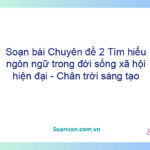 Soạn bài Chuyên đề 2: Tìm hiểu ngôn ngữ trong đời sống xã hội hiện đại - Chân trời sáng tạo