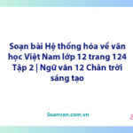 Soạn bài Hệ thống hóa về văn học Việt Nam lớp 12 trang 124 Tập 2 | Ngữ văn 12 Chân trời sáng tạo