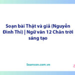 Soạn bài Thật và giả (Nguyễn Đình Thi) | Ngữ văn 12 Chân trời sáng tạo