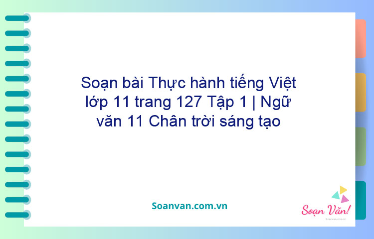 Soạn bài Thực hành tiếng Việt lớp 11 trang 127 Tập 1 | Ngữ văn 11 Chân trời sáng tạo