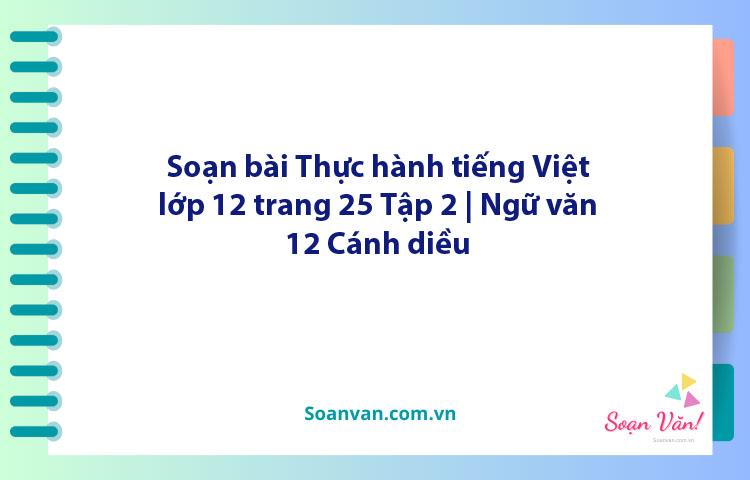 Soạn bài Thực hành tiếng Việt lớp 12 trang 25 Tập 2 | Ngữ văn 12 Cánh diều