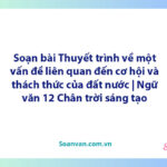 Soạn bài Thuyết trình về một vấn đề liên quan đến cơ hội và thách thức của đất nước | Ngữ văn 12 Chân trời sáng tạo