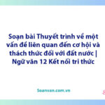 Soạn bài Thuyết trình về một vấn đề liên quan đến cơ hội và thách thức đối với đất nước | Ngữ văn 12 Kết nối tri thức