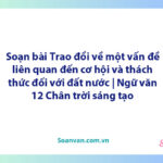 Soạn bài Trao đổi về một vấn đề liên quan đến cơ hội và thách thức đối với đất nước | Ngữ văn 12 Chân trời sáng tạo