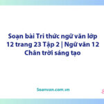 Soạn bài Tri thức ngữ văn lớp 12 trang 23 Tập 2 | Ngữ văn 12 Chân trời sáng tạo